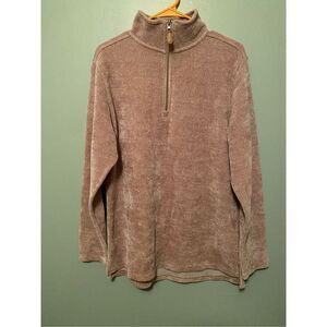 Prissy Jane Brown Beige 1/4 Zip Pullover Size Medium